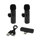 K9 Type-C Wireless Live-Stream Microphone Σετ ασύρματα επαναφορτιζόμενα πυκνωτικά μικρόφωνα για καταγραφή ήχου μαύρα K9 Type-C Wireless Live-Stream Microphone Σετ ασύρματα επαναφορτιζόμενα πυκνωτικά μικρόφωνα για καταγραφή ήχου μαύρα