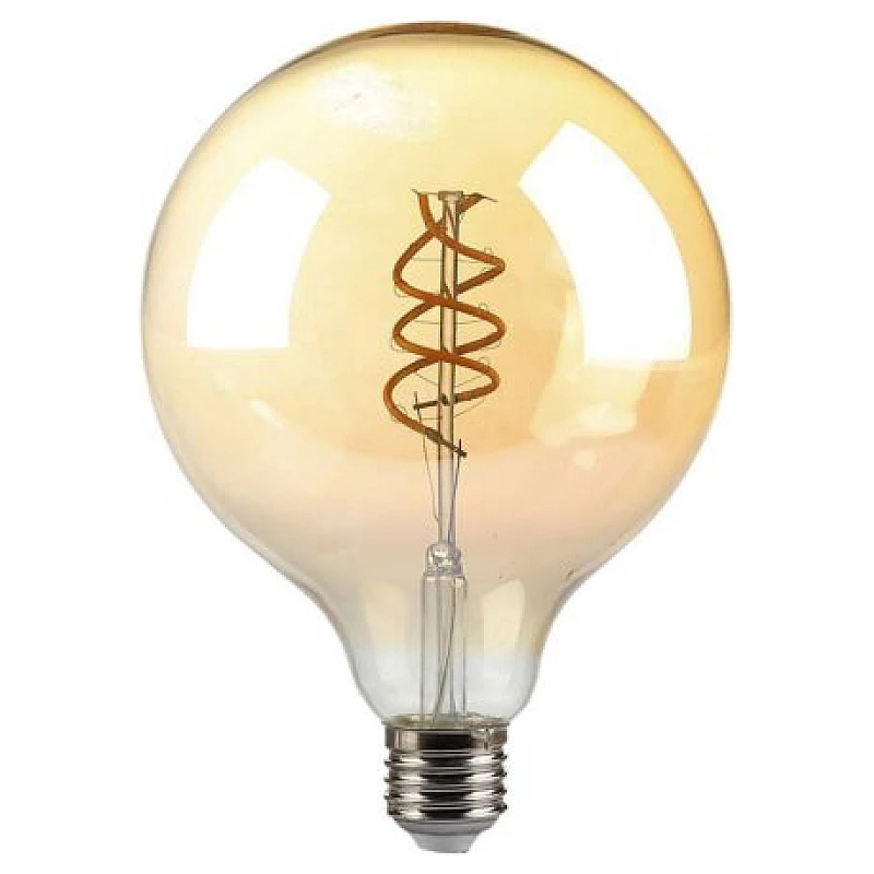 Λαμπτήρας Led E27 Filament Amber Spiral G125 6Watt Θερμό Λευκό VT-2126 V-TAC 217328 Λαμπτήρας Led E27 Filament Amber Spiral G125 6Watt Θερμό Λευκό VT-2126 V-TAC 217328