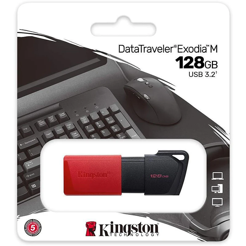 Kingston Data Traveler Exodia M 128GB USB 3.2 Stick Κόκκινο Kingston Data Traveler Exodia M 128GB USB 3.2 Stick Κόκκινο