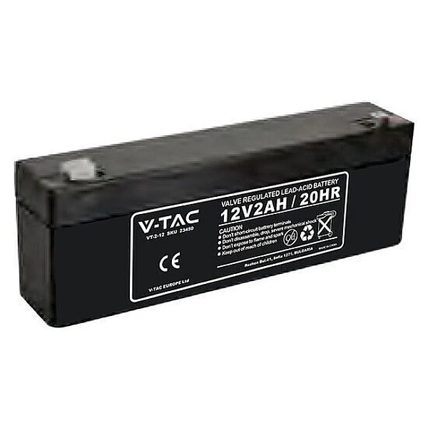 V-TAC 23450 Επαναφορτιζόμενη μπαταρία μόλυβδου κλειστού τύπου T1 2.0Ah 12V