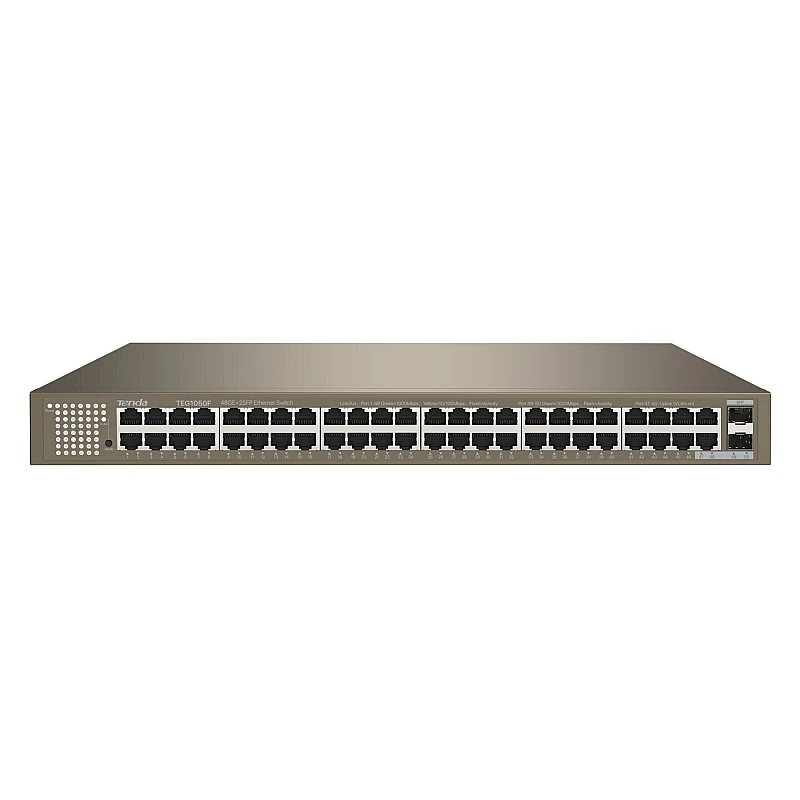 Tenda TEG1050F Unmanaged Switch με 48 Θύρες Gigabit (1Gbps) Ethernet και 2 SFP Θύρες