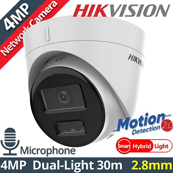 HIKVISION DS-2CD1343G2-LIU 2.8mm Ενσύρματη IP κάμερα 4Mpixels, Smart-Hybrid Light 30m, Motion Detection 2.0, Poe, Μικρόφωνο