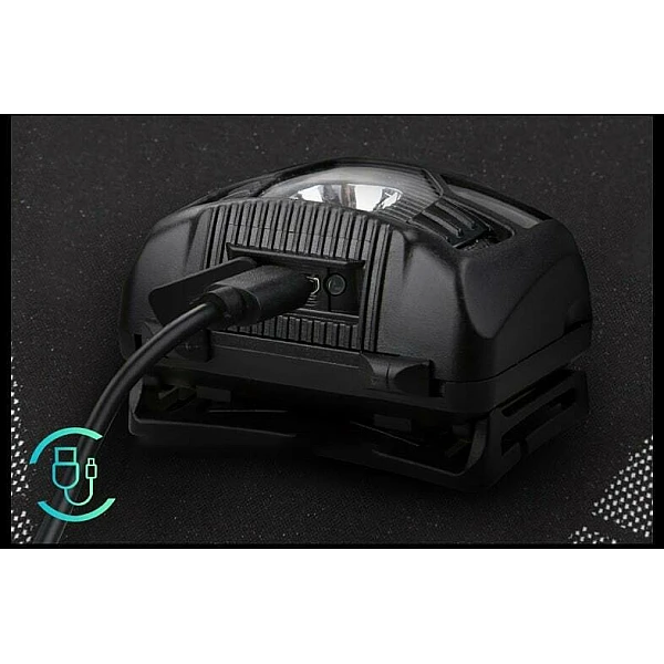 Superfire HL06 Επαναφορτιζόμενος Φακός Κεφαλής LED IP44 με Μέγιστη Φωτεινότητα 500lm Μαύρο