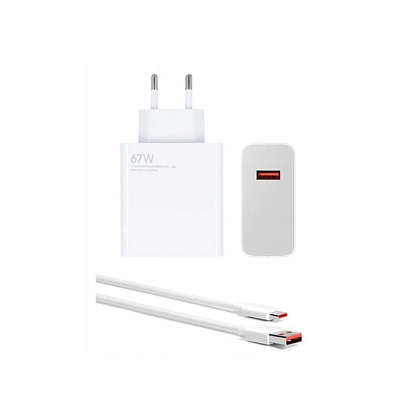 Xiaomi Φορτιστής με Θύρα USB-A και Καλώδιο USB-C 67W Power Delivery Λευκός (HyperCharge Combo BHR9465EU)