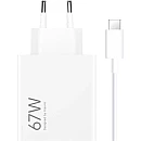 Xiaomi Φορτιστής με Θύρα USB-A και Καλώδιο USB-C 67W Power Delivery Λευκός (HyperCharge Combo BHR9465EU)