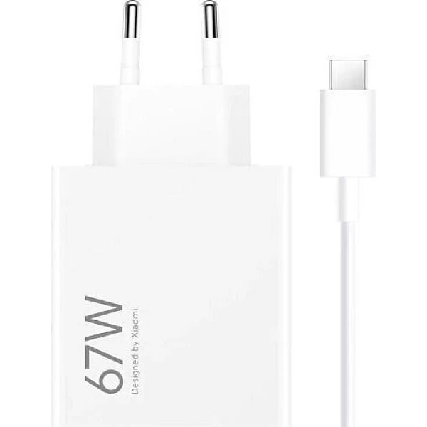 Xiaomi Φορτιστής με Θύρα USB-A και Καλώδιο USB-C 67W Power Delivery Λευκός (HyperCharge Combo BHR9465EU)