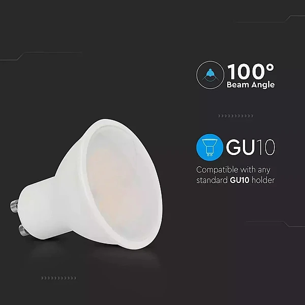Λαμπτήρας LED Spot GU10 SMD 10W Ψυχρό Λευκό 1000lm VT-271 V-TAC 218801