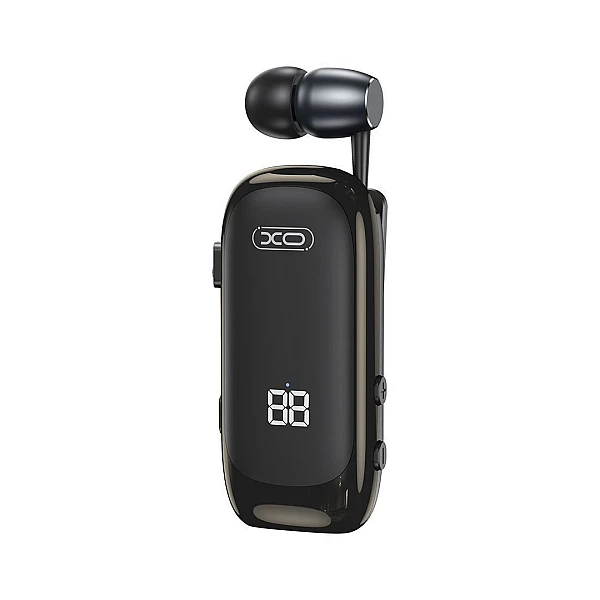 XO - BE51  Bluetooth Μονό Ακουστικό με Καλώδιο που μαζεύει Μαύρο V5.4