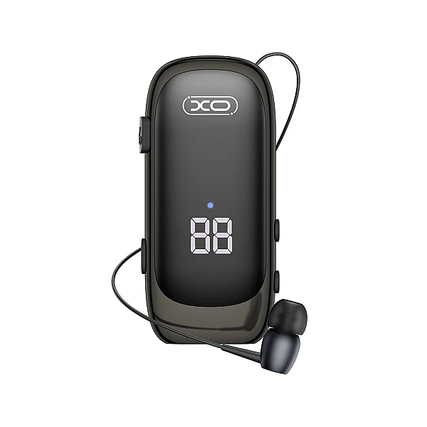 XO - BE51  Bluetooth Μονό Ακουστικό με Καλώδιο που μαζεύει Μαύρο V5.4