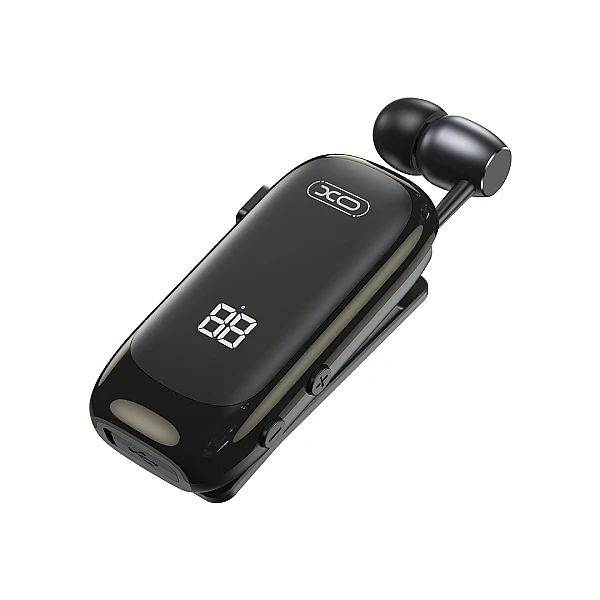 XO - BE51  Bluetooth Μονό Ακουστικό με Καλώδιο που μαζεύει Μαύρο V5.4
