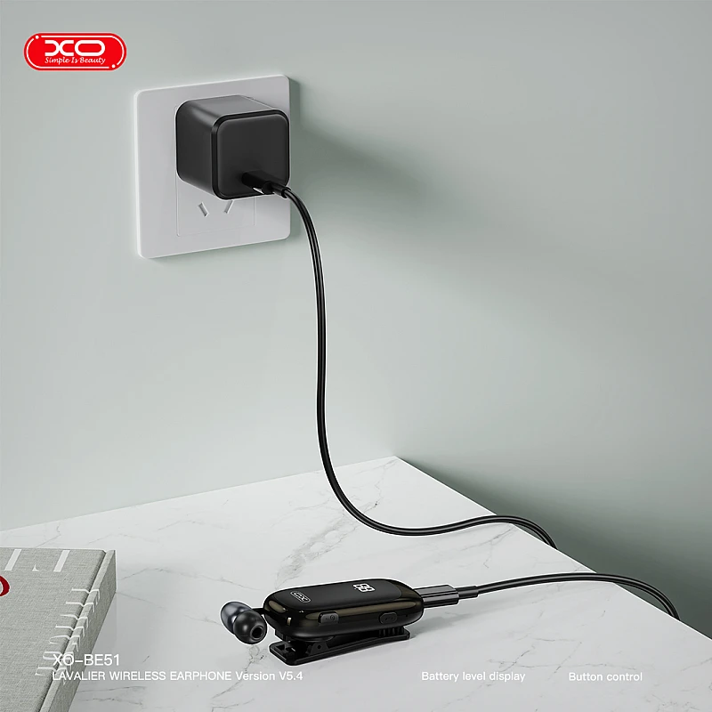 XO - BE51 Bluetooth Μονό Ακουστικό με Καλώδιο που μαζεύει Μαύρο V5.4 XO - BE51 Bluetooth Μονό Ακουστικό με Καλώδιο που μαζεύει Μαύρο V5.4
