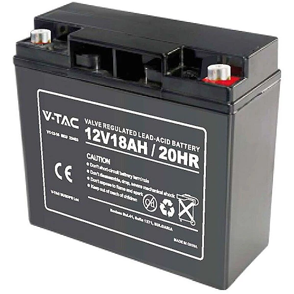 V-TAC 23453 Επαναφορτιζόμενη μπαταρία μόλυβδου κλειστού τύπου M5 12V 18Ah 