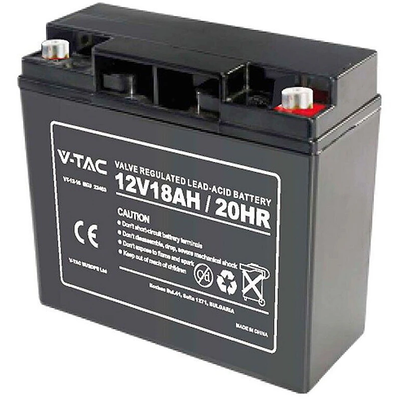 V-TAC 23453 Επαναφορτιζόμενη μπαταρία μόλυβδου κλειστού τύπου M5 12V 18Ah 