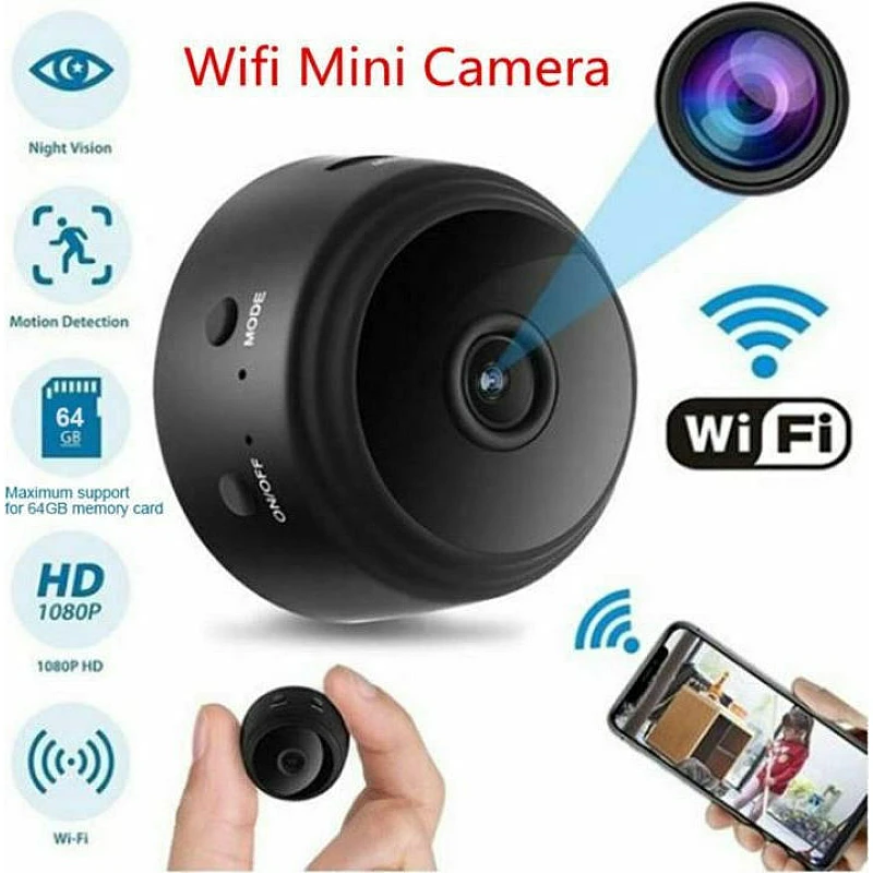 A9 Κρυφή Κάμερα WiFi IP HD 2.0Mp WiFi μαύρη με ήχο