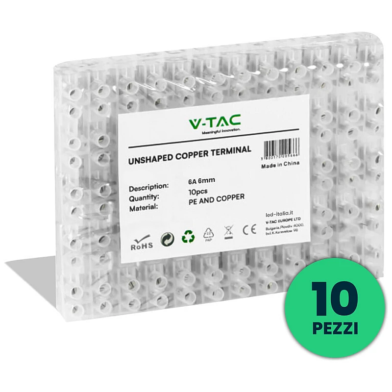 Κλέμες σύνδεσης καλωδίων 12x6mm² 11801 V-TAC 1 Τεμάχιο Κλέμες σύνδεσης καλωδίων 12x6mm² 11801 V-TAC 1 Τεμάχιο
