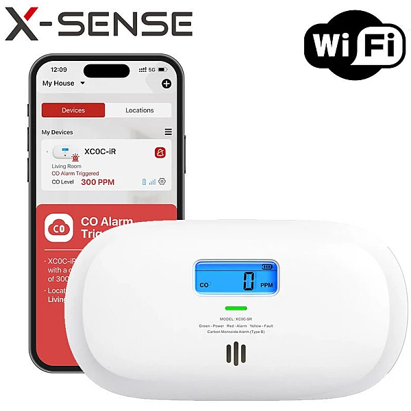 X-Sense XC0C-iR Αυτόνομος Ανιχνευτής Mονοξειδίου του Άνθρακα CO Wi-Fi