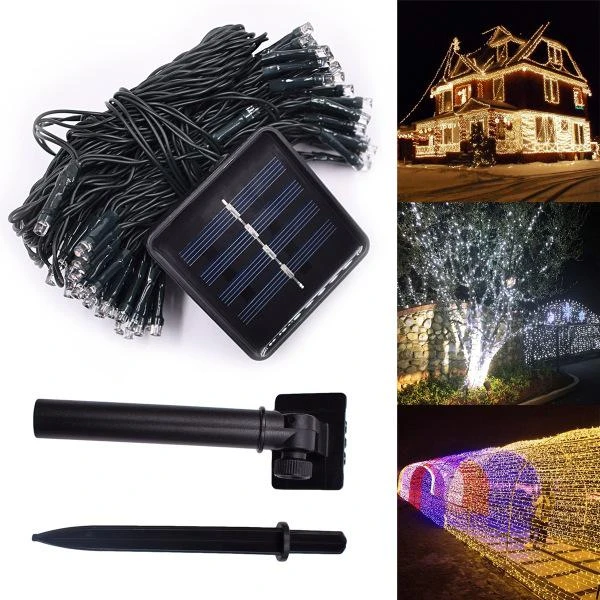 Ηλιακά λαμπάκια 200LED αδιάβροχα 22m Θερμό λευκό επαναφορτιζόμενα με Προγράμματα SL20022 OEM