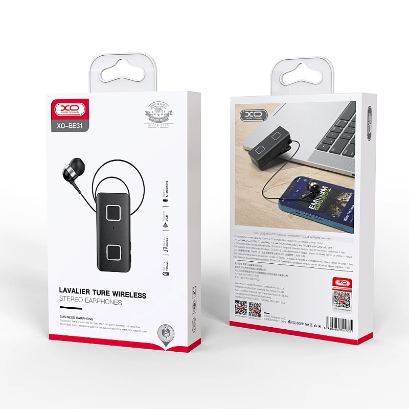 XO - BE31 Bluetooth Μονό Ακουστικό με Καλώδιο που μαζεύει Μαύρο V5.0 XO - BE31 Bluetooth Μονό Ακουστικό με Καλώδιο που μαζεύει Μαύρο V5.0
