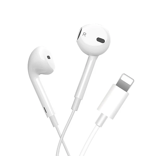XO EP13 Earbuds Handsfree με Βύσμα Lightning  Λευκό Ακουστικά με μικρόφωνο 