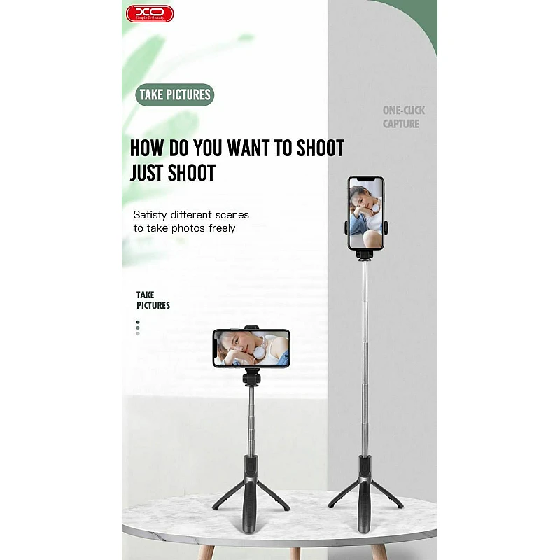 XO SS08 Selfie Stick Τρίποδο Κινητού με Bluetooth Μαύρο XO SS08 Selfie Stick Τρίποδο Κινητού με Bluetooth Μαύρο