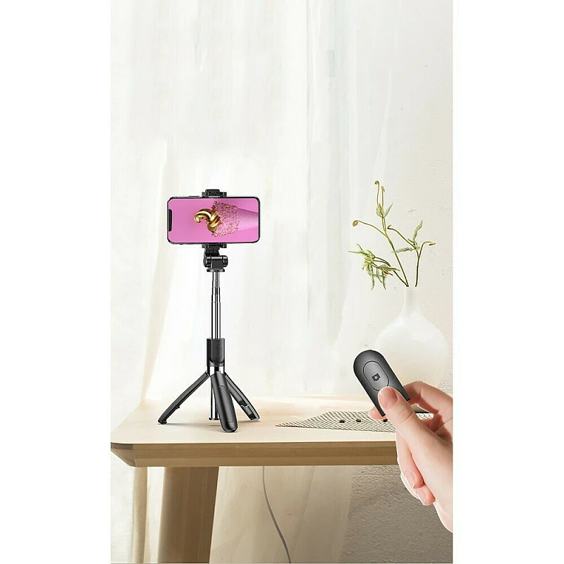 XO SS08 Selfie Stick Τρίποδο Κινητού με Bluetooth Μαύρο XO SS08 Selfie Stick Τρίποδο Κινητού με Bluetooth Μαύρο