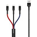 XO - NB54 Braided USB to Lightning - Type-C - micro USB Cable Πολύχρωμο 1.2m XO - NB54 Braided USB to Lightning - Type-C - micro USB Cable Πολύχρωμο 1.2m