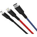 XO - NB54 Braided USB to Lightning - Type-C - micro USB Cable Πολύχρωμο 1.2m XO - NB54 Braided USB to Lightning - Type-C - micro USB Cable Πολύχρωμο 1.2m