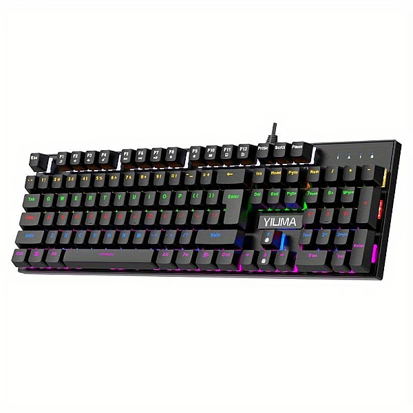 YILIMA QS-505 Ενσύρματο Μηχανικό GAMING Φωτιζόμενο Πληκτρολόγιο Αγγλικό US OEM 