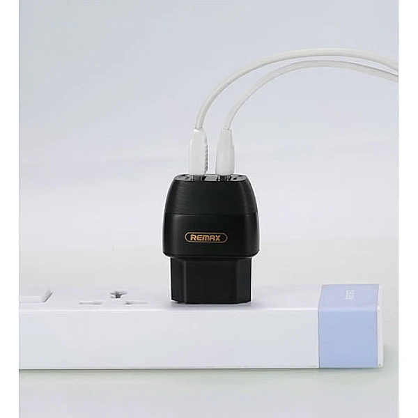 Remax Universal Φορτιστής για smartphones 5V/2.1A 2 x USB Μαύρος Flinc RP-U29