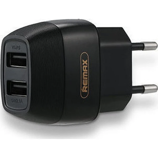 Remax Universal Φορτιστής για smartphones 5V/2.1A 2 x USB Μαύρος Flinc RP-U29