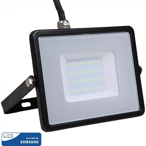 Προβολέας LED SAMSUNG 30W Θερμό λευκό 3000K Μαύρος  VT-30 400  V-TAC