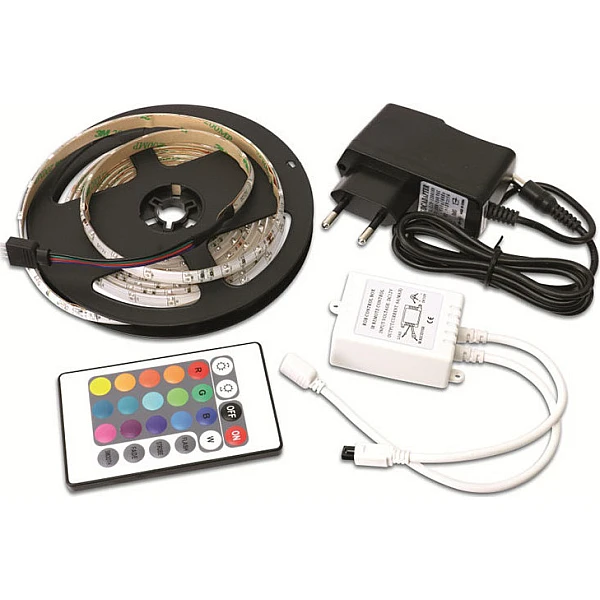 GRUNDIG 22235 Σετ ταινίας LED SMD2835 RGB 4,8W/m  3 μέτρα με τροφοδοτικό και controller IP65 για εξωτερική και εσωτερική χρήση