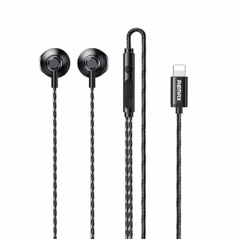 Remax RM-711i In-ear Handsfree με Βύσμα Lightning Μαύρο Ακουστικά με μικρόφωνο Remax RM-711i In-ear Handsfree με Βύσμα Lightning Μαύρο Ακουστικά με μικρόφωνο