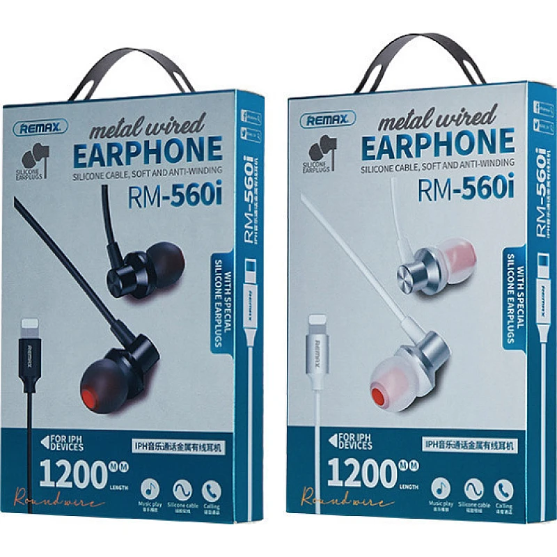 Remax RM-560i In-ear Handsfree με Βύσμα Lightning Άσπρο-Ασημί Ακουστικά με μικρόφωνο Remax RM-560i In-ear Handsfree με Βύσμα Lightning Άσπρο-Ασημί Ακουστικά με μικρόφωνο
