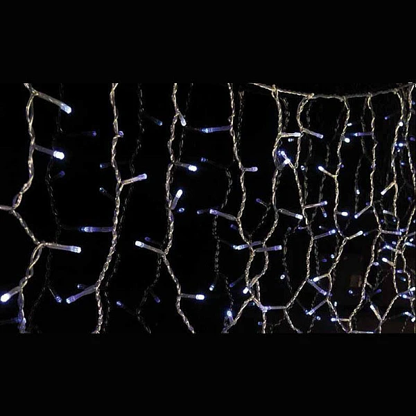 Χριστουγεννιάτικα λαμπάκια LED Βροχή 100Led 180x60cm με διάφανο καλώδιο, Ψυχρό λευκό Αδιάβροχη IP44 18060CW OEM