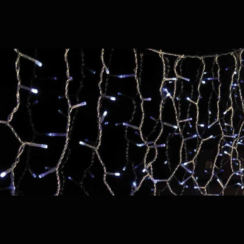 Χριστουγεννιάτικα λαμπάκια LED Βροχή 100Led 180x60cm με διάφανο καλώδιο, Ψυχρό λευκό Αδιάβροχη IP44 601-11350 EUROLAMP