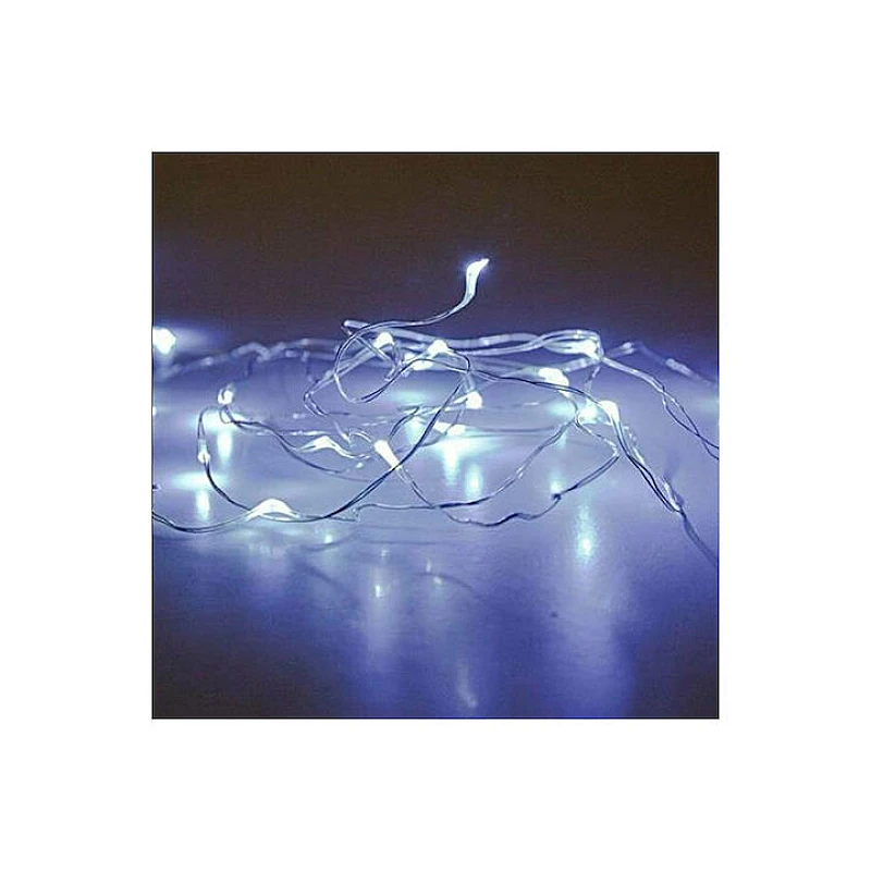 Χριστουγεννιάτικα Λαμπάκια 20 LED Λευκά 1.9μ Μπαταρίας σε Σειρά με Ασημί Καλώδιο 600-11220 EUROLAMP Χριστουγεννιάτικα Λαμπάκια 20 LED Λευκά 1.9μ Μπαταρίας σε Σειρά με Ασημί Καλώδιο 600-11220 EUROLAMP