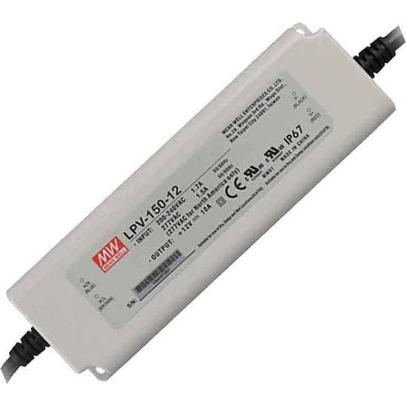 Mean Well LPV-150-12 Τροφοδοτικό LED Στεγανό IP67 Ισχύος 150W 12VDC
