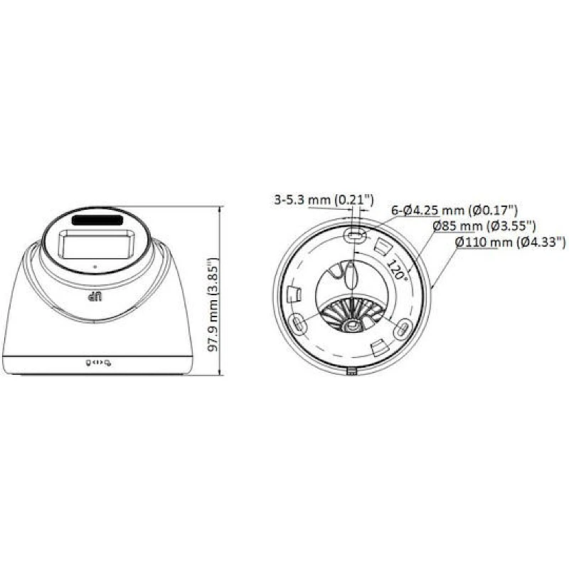 Hikvision DS-2CE78K0T-LFS CCTV Κάμερα Παρακολούθησης Smart Hybrid Light  Full HD+ 5MP Αδιάβροχη με Μικρόφωνο και Φακό 2.8mm 