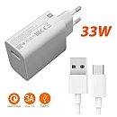 Xiaomi Φορτιστής με Θύρα USB-A και Καλώδιο USB-C 33W Λευκός (BHR9956EU) Xiaomi Φορτιστής με Θύρα USB-A και Καλώδιο USB-C 33W Λευκός (BHR9956EU)
