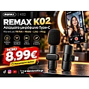 REMAX K02 Ασύρματο Μικρόφωνο Type-C για TikTok, Reels, Live & Vlog