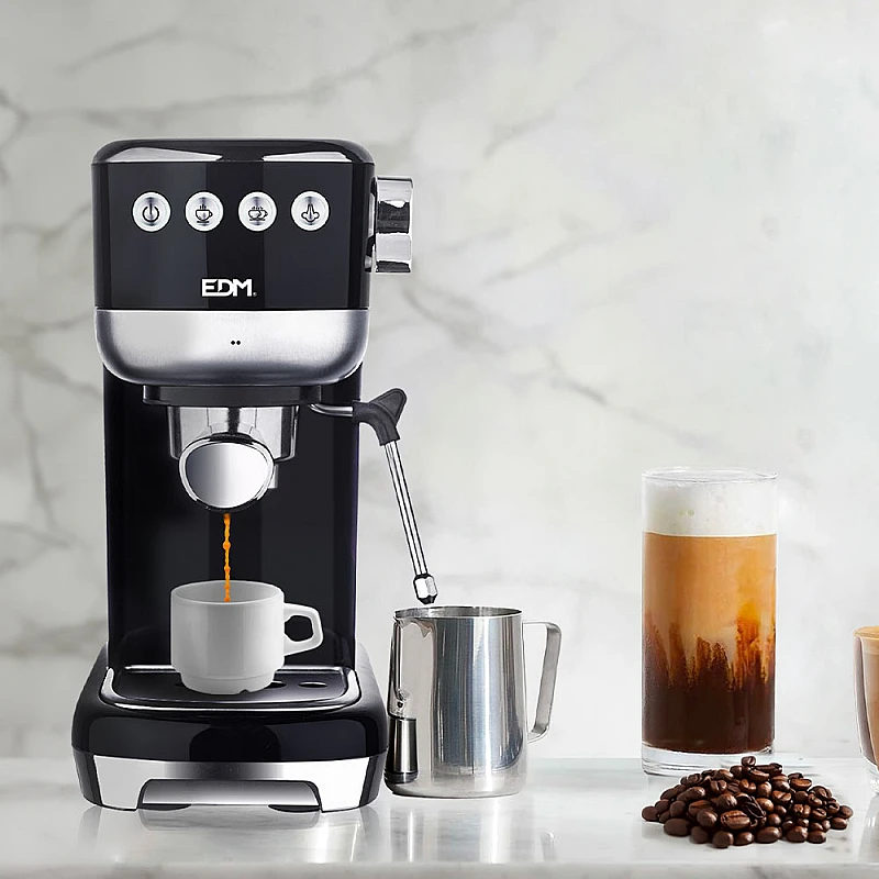 EDM Μηχανή Espresso 1350W Πίεσης 20bar Μαύρη 07707 