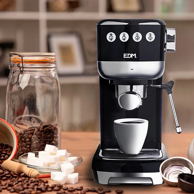 EDM Μηχανή Espresso 1350W Πίεσης 20bar Μαύρη 07707 EDM Μηχανή Espresso 1350W Πίεσης 20bar Μαύρη 07707