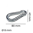 Κρίκος καραμπινέρ Φ8X80mm μεταλλικός 08808 EDM Κρίκος καραμπινέρ Φ8X80mm μεταλλικός 08808 EDM