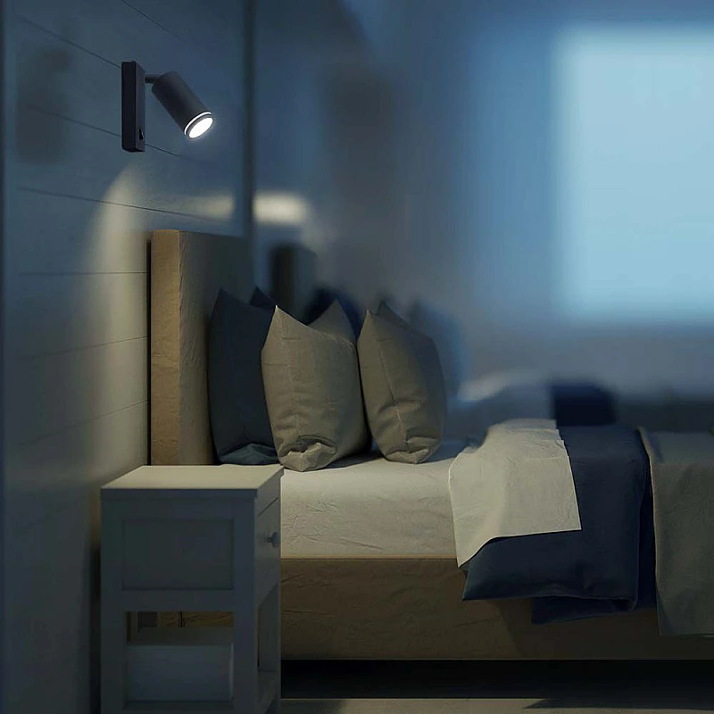 Φωτιστικό Σποτ - Απλίκα Κομοδίνου για GU10 LED IP20 με Διακόπτη Μαύρο VT-429 V-TAC 10294 Φωτιστικό Σποτ - Απλίκα Κομοδίνου για GU10 LED IP20 με Διακόπτη Μαύρο VT-429 V-TAC 10294