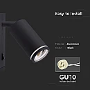 Φωτιστικό Σποτ - Απλίκα Κομοδίνου για GU10 LED IP20 με Διακόπτη Μαύρο VT-429 V-TAC 10294 Φωτιστικό Σποτ - Απλίκα Κομοδίνου για GU10 LED IP20 με Διακόπτη Μαύρο VT-429 V-TAC 10294