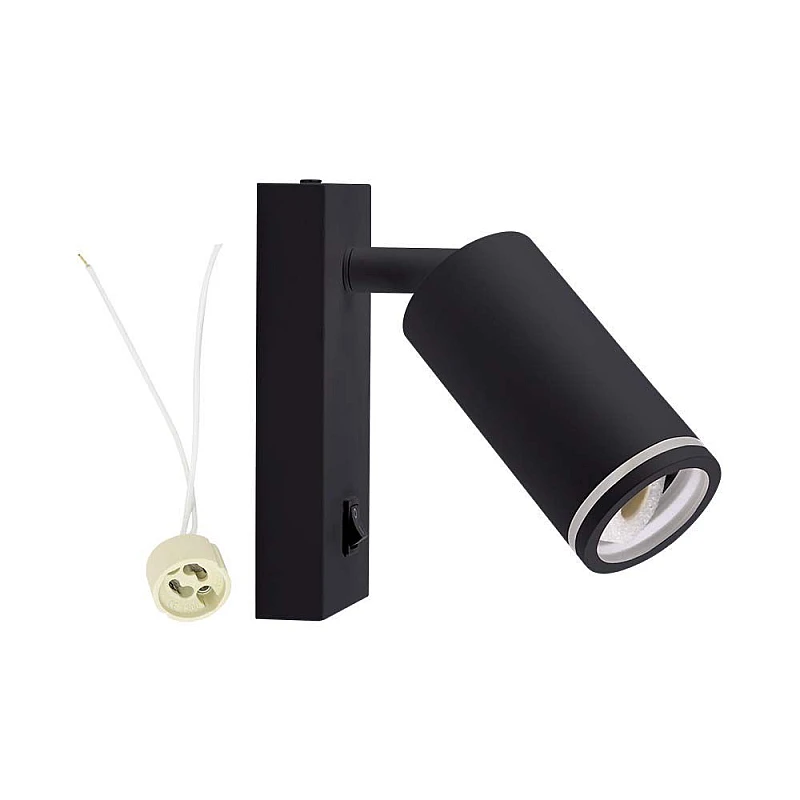 Φωτιστικό Σποτ - Απλίκα Κομοδίνου για GU10 LED IP20 με Διακόπτη Μαύρο VT-429 V-TAC 10294 Φωτιστικό Σποτ - Απλίκα Κομοδίνου για GU10 LED IP20 με Διακόπτη Μαύρο VT-429 V-TAC 10294