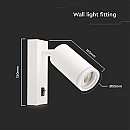 Φωτιστικό Σποτ - Απλίκα Κομοδίνου για GU10 LED IP20 με Διακόπτη Λευκό VT-429 V-TAC 10295 Φωτιστικό Σποτ - Απλίκα Κομοδίνου για GU10 LED IP20 με Διακόπτη Λευκό VT-429 V-TAC 10295
