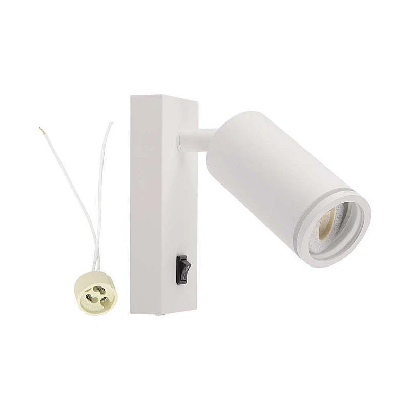 Φωτιστικό Σποτ - Απλίκα Κομοδίνου για GU10 LED IP20 με Διακόπτη Λευκό VT-429 V-TAC 10295 Φωτιστικό Σποτ - Απλίκα Κομοδίνου για GU10 LED IP20 με Διακόπτη Λευκό VT-429 V-TAC 10295