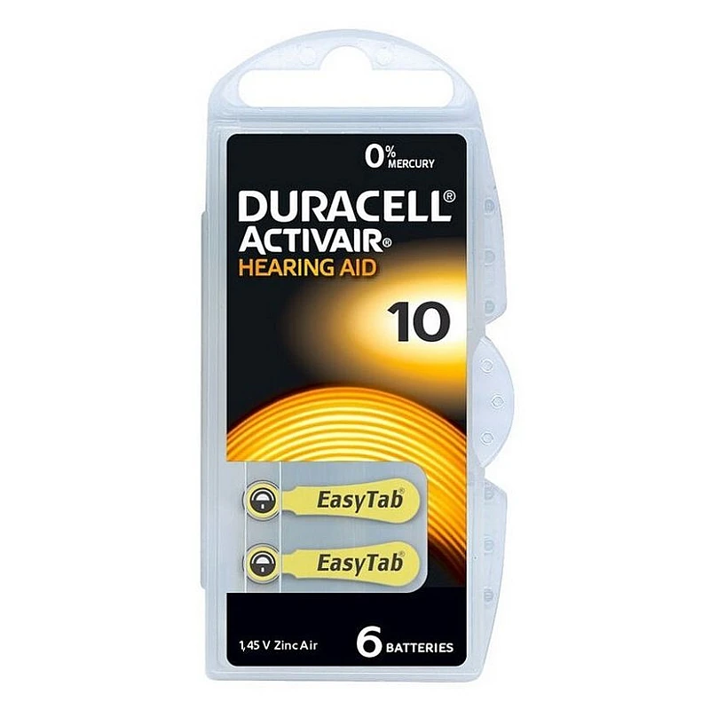 DURACELL μπαταρίες ακουστικών Βαρηκοΐας ActivAir 10 MF 1.45V blister 6 τεμαχίων
